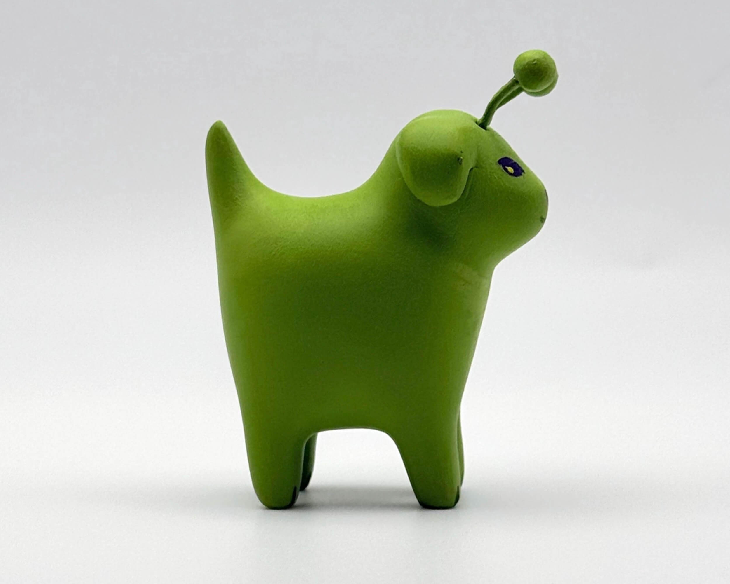 Handmade Alien Gog Dog Miniature – Polymer Clay Extraterrestrial Pet Figurine