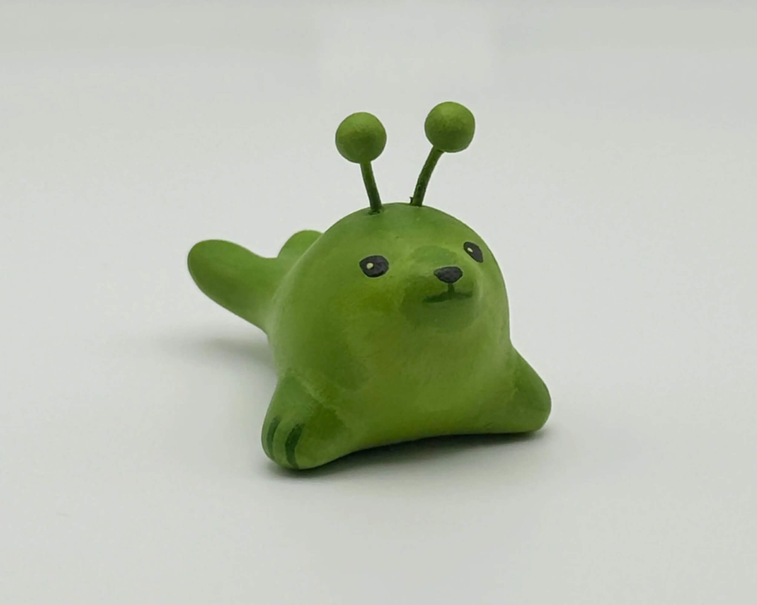 Handmade Alien Glorp Seal Miniature – Polymer Clay Space Creature Figurine