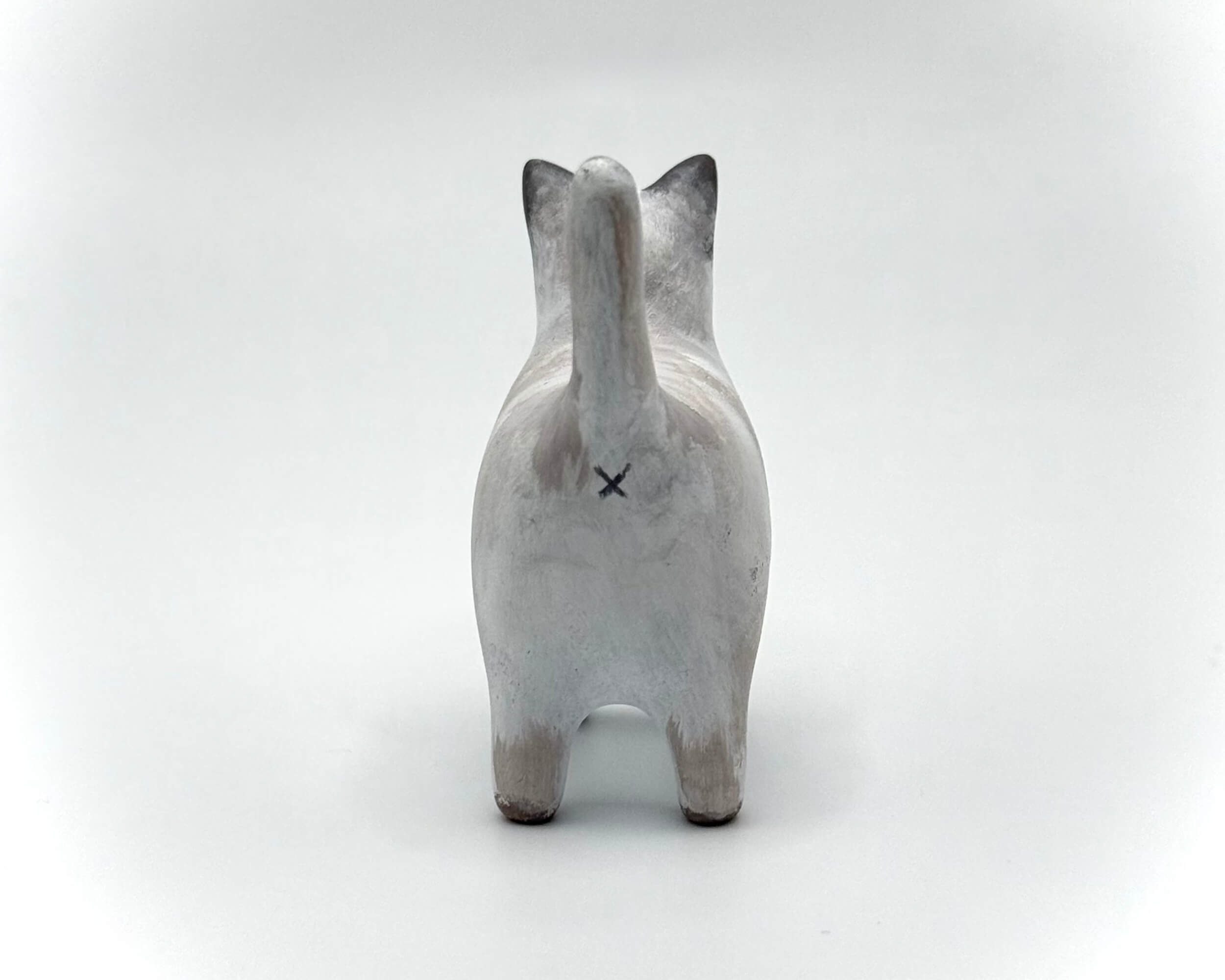 Elegant Handmade Siamese Cat Miniature – Polymer Clay Figurine Collectible for Home Decor