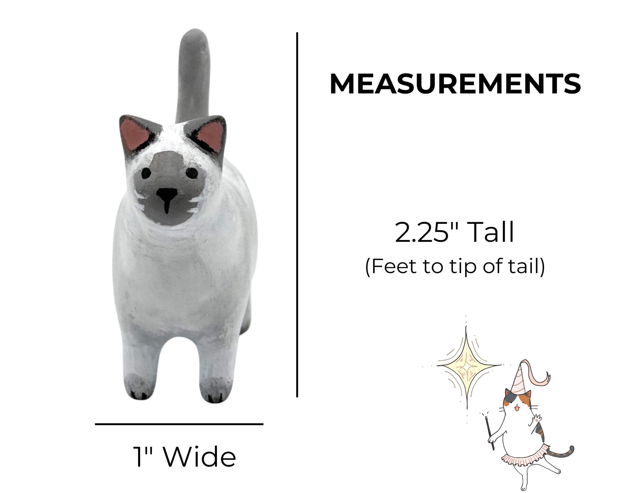 Elegant Handmade Siamese Cat Miniature – Polymer Clay Figurine Collectible for Home Decor