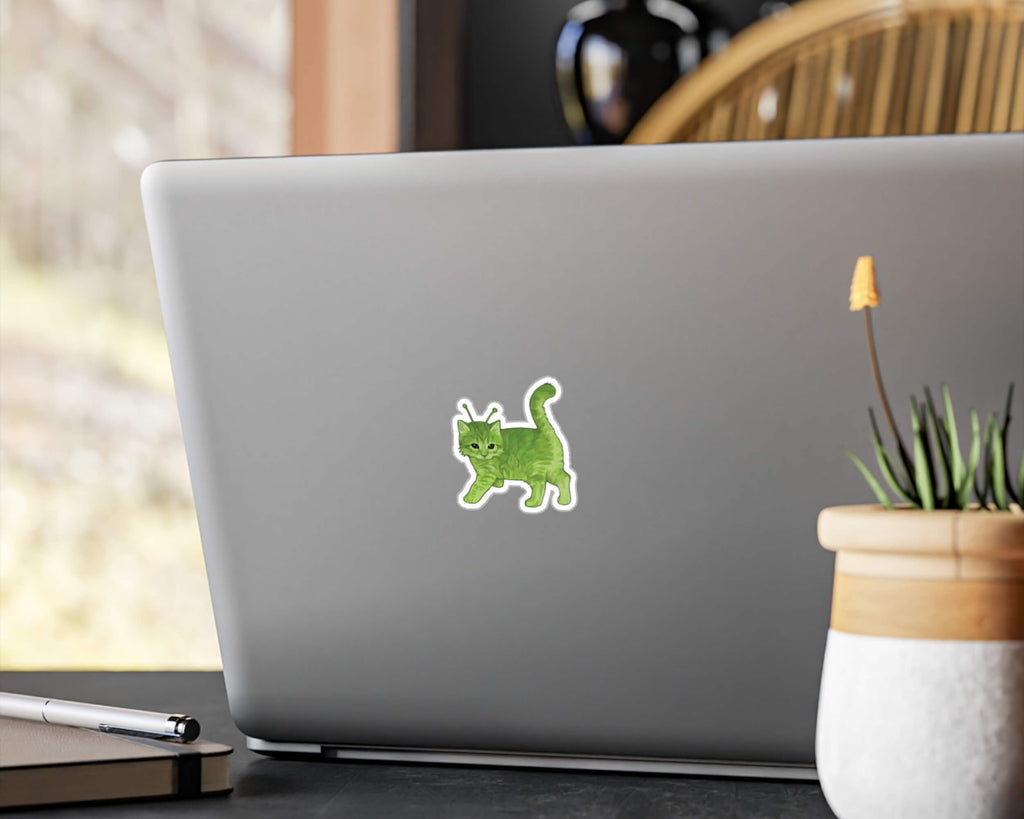 Glorp Kitten Vinyl Decal – Hand-Drawn Alien Kitten Sticker for Laptops, Water Bottles & More
