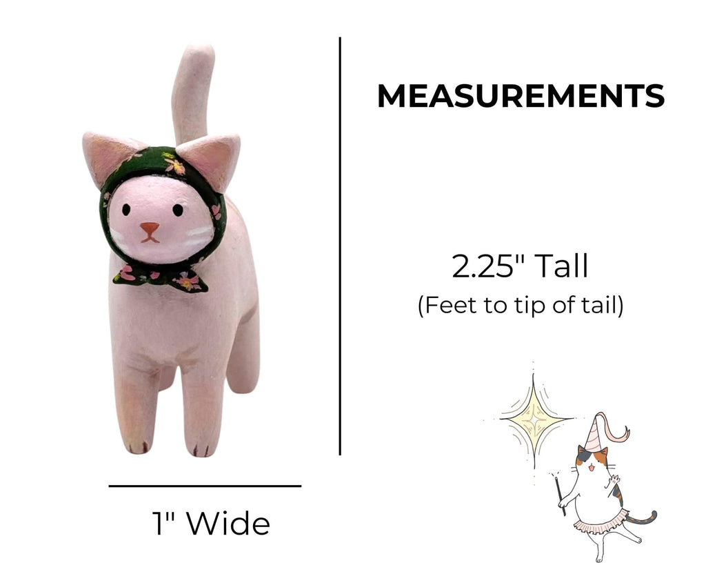 Hand Painted Sphinx Cat Miniature – Polymer Clay Hairless Cat Figurine Collectible Decor