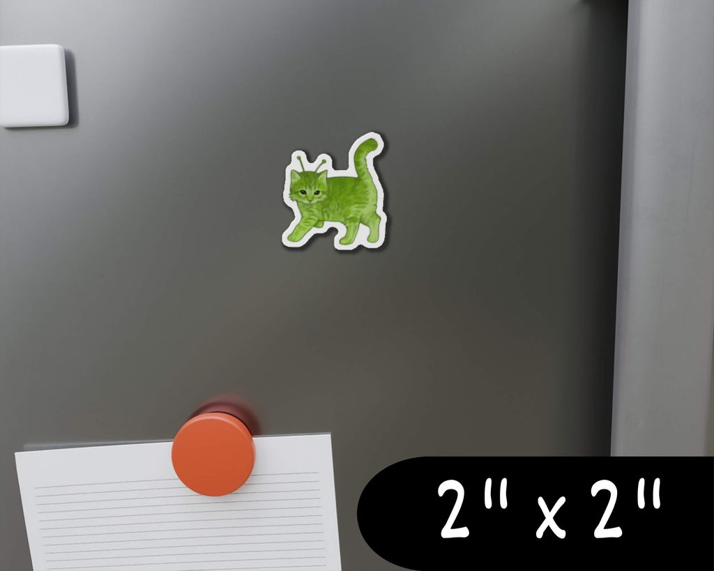 Glorp Kitten Magnet – Hand-Drawn Alien Kitten Die-Cut Magnet for Fridges, Lockers & More