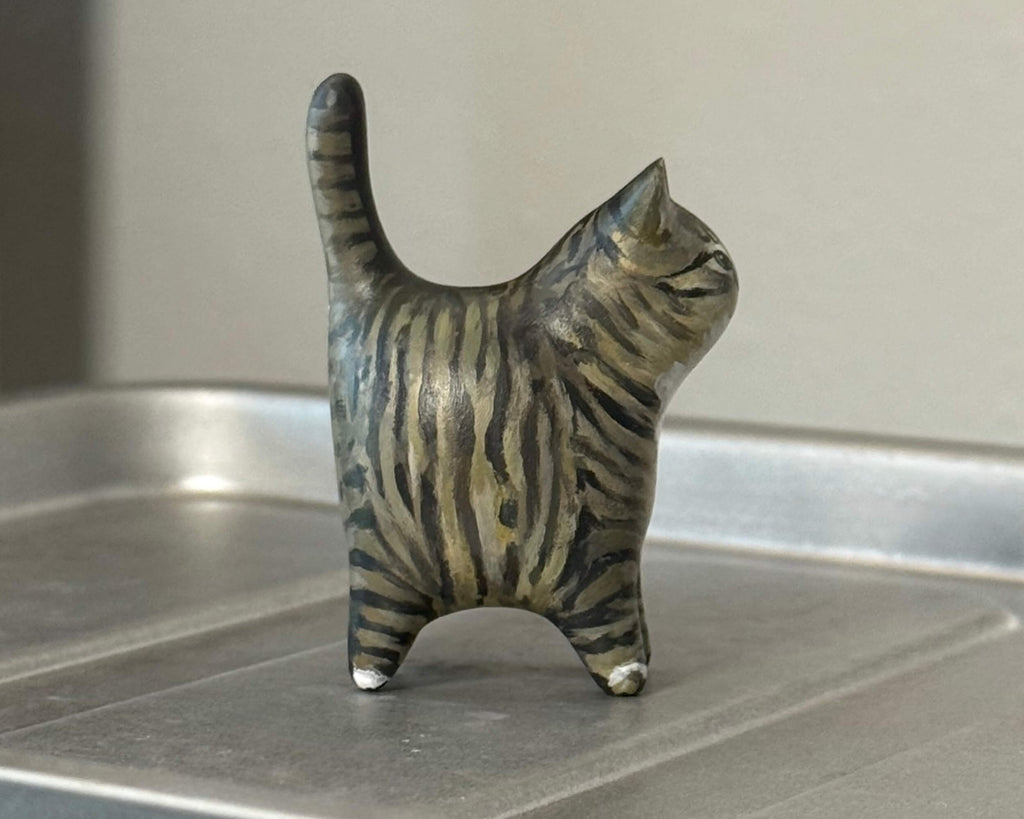 Custom Tiny Cat Sculpture – Handmade, Hand-Painted Mini Pet Figurine