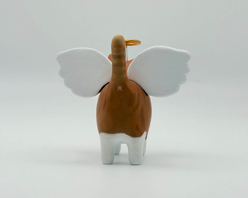 Custom Cat Angel Memorial Sculpture – Personalized Pet Tribute | Hand-Painted Clay Cat Keepsake