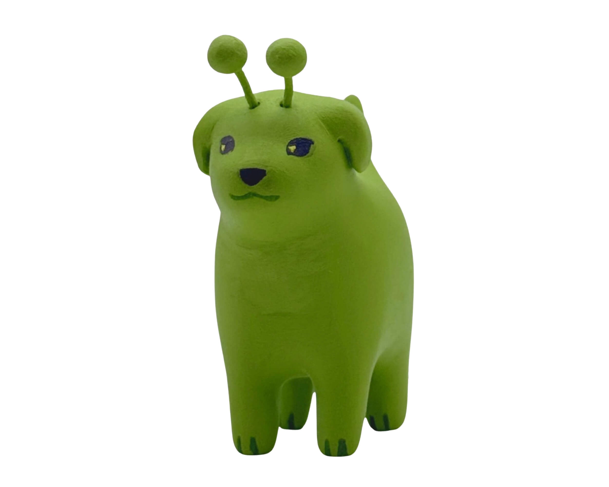 Handmade Alien Gog Dog Miniature – Polymer Clay Extraterrestrial Pet Figurine