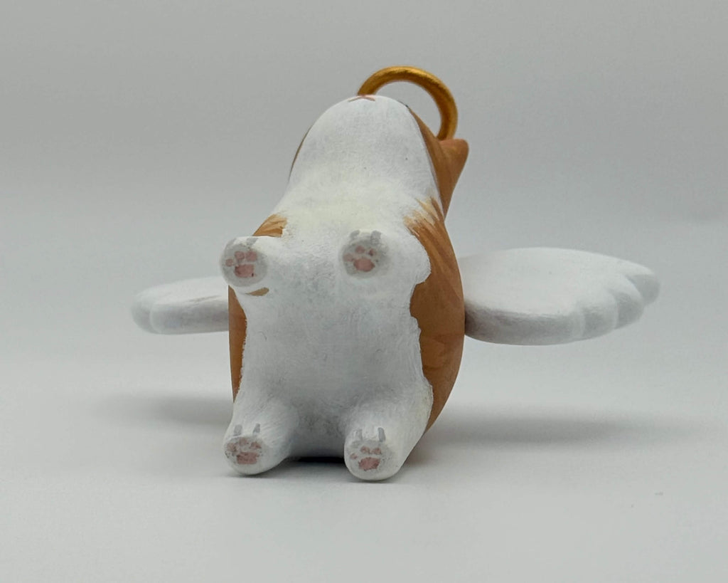 Custom Cat Angel Memorial Sculpture – Personalized Pet Tribute | Hand-Painted Clay Cat Keepsake