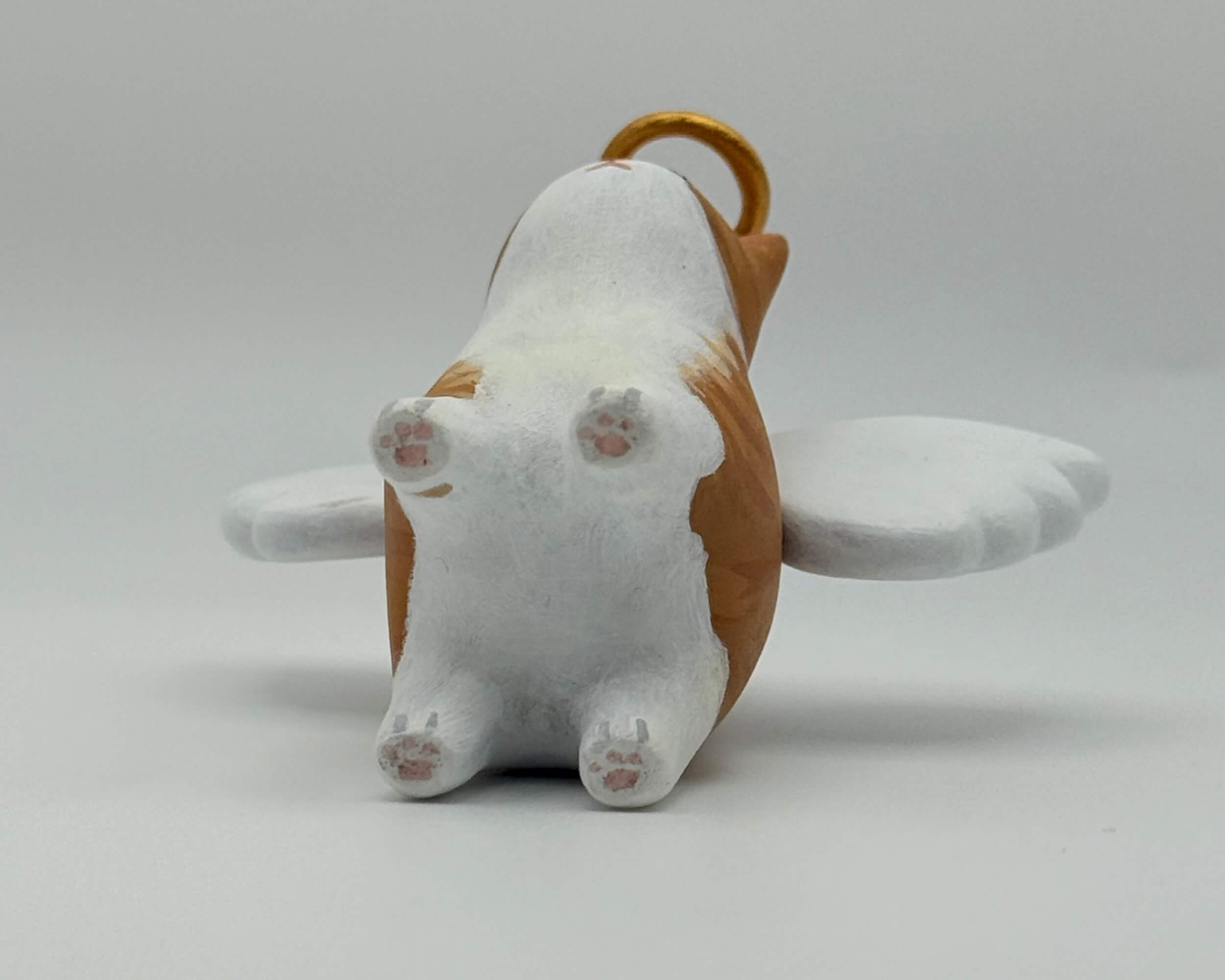 Custom Cat Angel Memorial Sculpture – Personalized Pet Tribute | Hand-Painted Clay Cat Keepsake