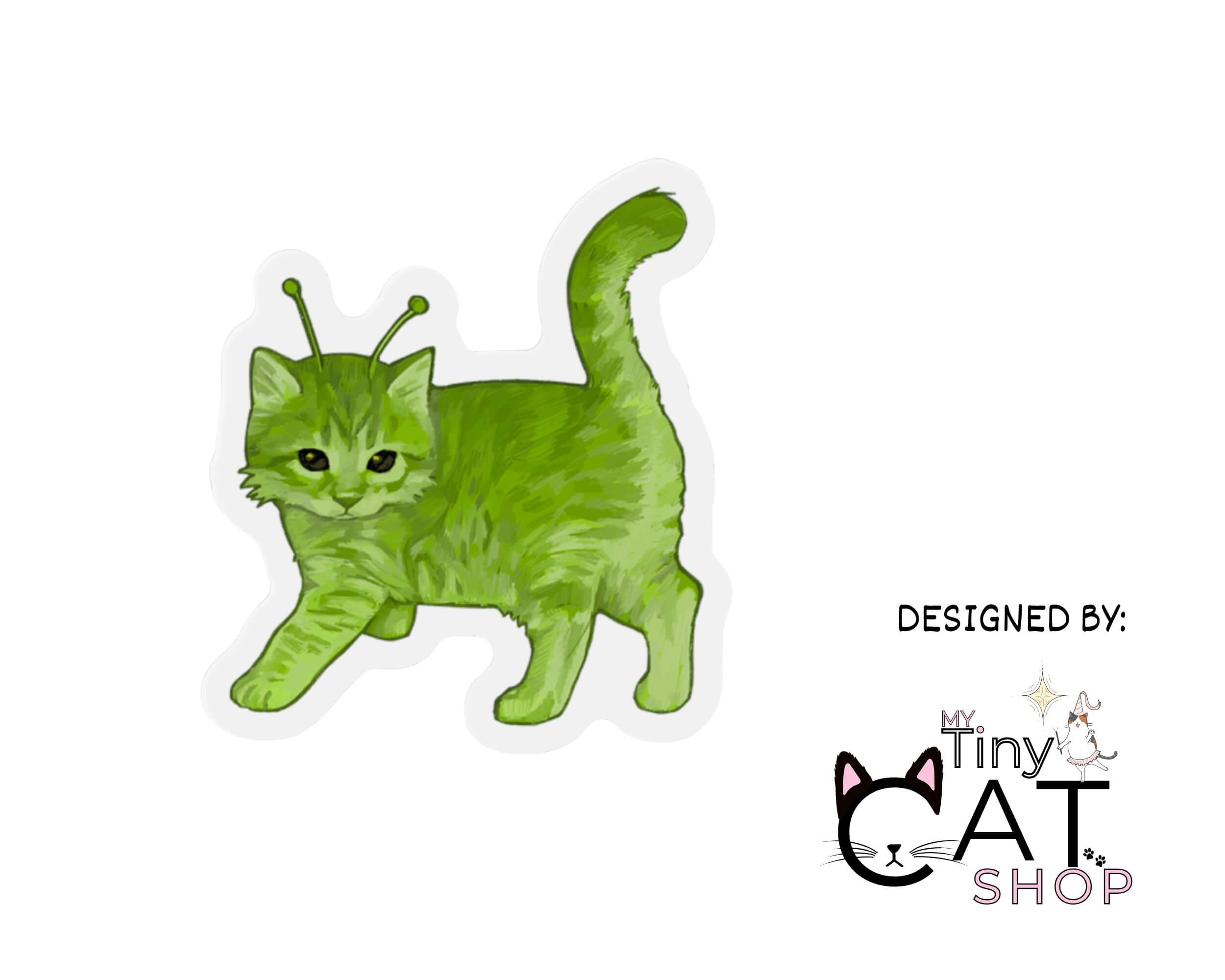 Glorp Kitten Magnet – Hand-Drawn Alien Kitten Die-Cut Magnet for Fridges, Lockers & More