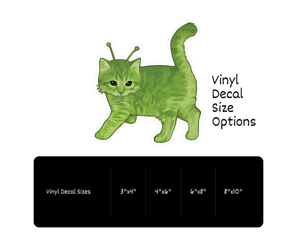 Glorp Kitten Vinyl Decal – Hand-Drawn Alien Kitten Sticker for Laptops, Water Bottles & More