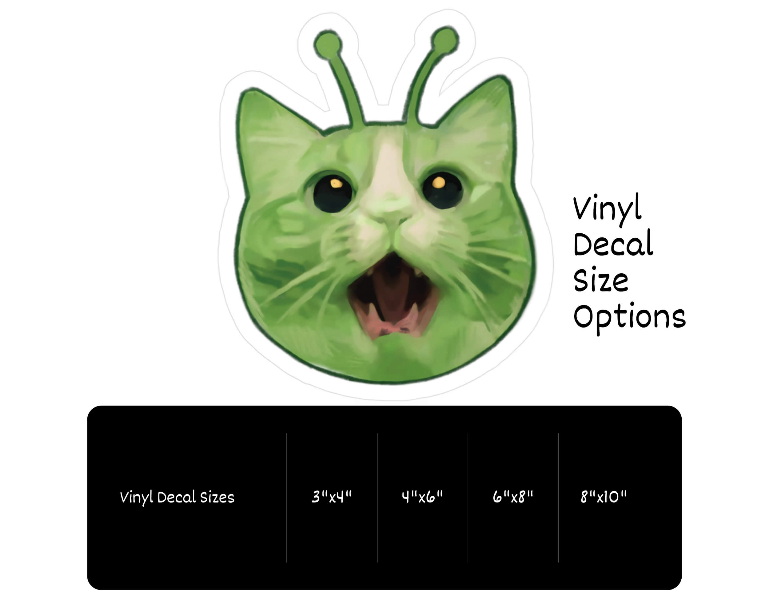 Glorp Alien Cat Vinyl Decal – Hand-Drawn Alien Kitty Sticker for Laptops, Water Bottles & More