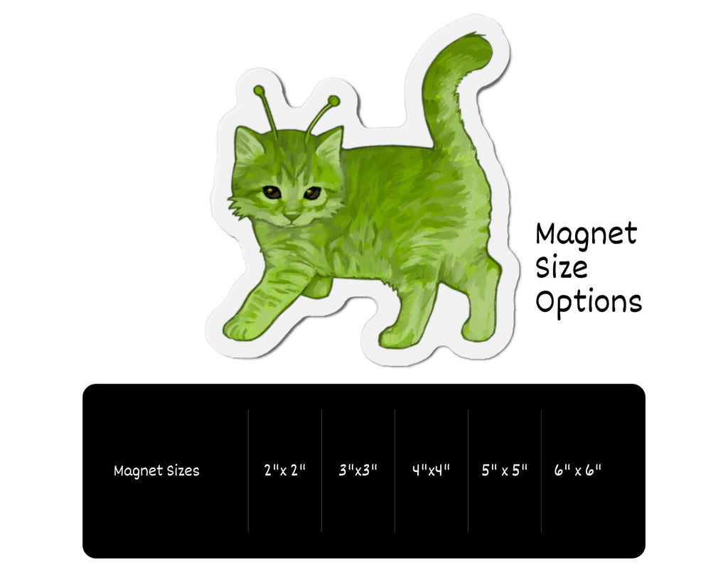 Glorp Kitten Magnet – Hand-Drawn Alien Kitten Die-Cut Magnet for Fridges, Lockers & More