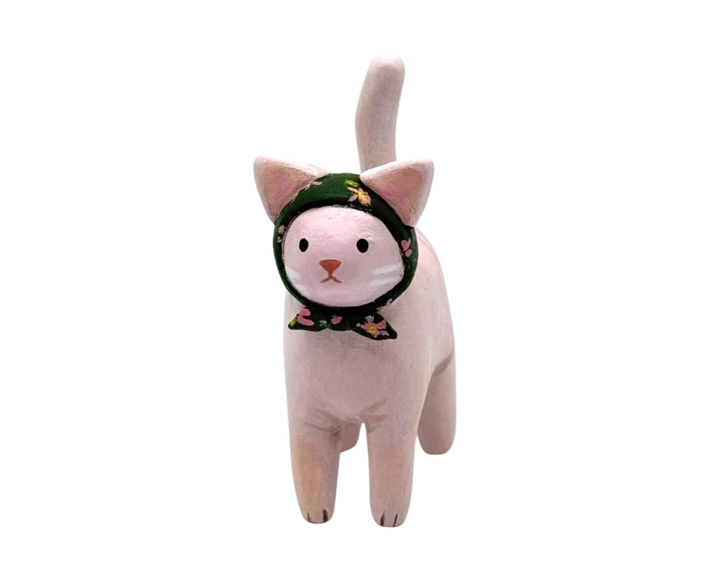 Hand Painted Sphinx Cat Miniature – Polymer Clay Hairless Cat Figurine Collectible Decor