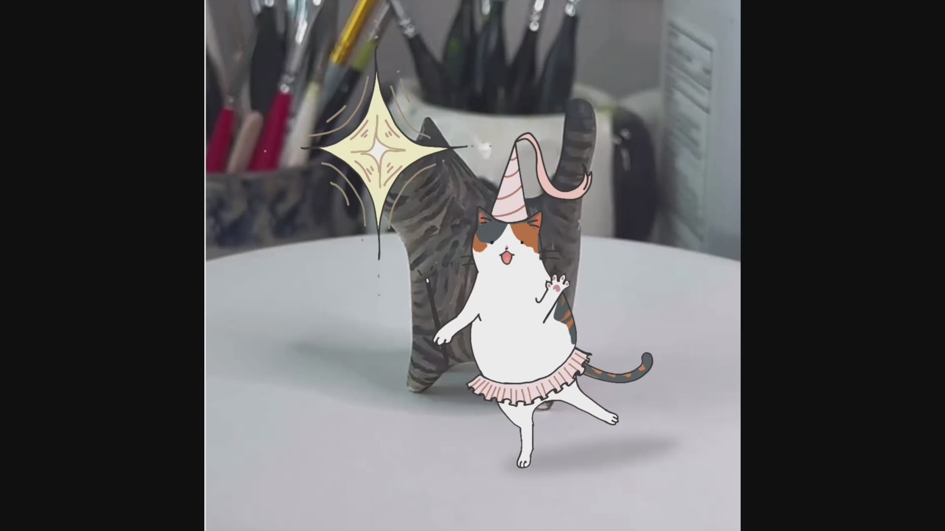 Custom Tiny Cat Sculpture – Handmade, Hand-Painted Mini Pet Figurine